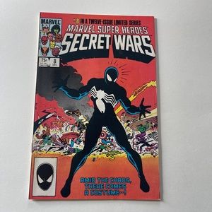 Marvel Secret Wars 8 Comic 1984 Origin Spider-Man Black suit and Venom